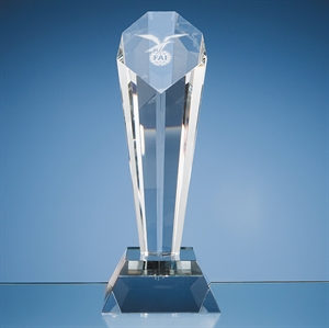 Optical Crystal Sloped Facet Column Award - SY1014