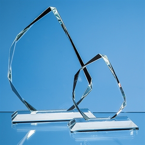 Clear Glass Facetted Ice Peak Award - SY4076