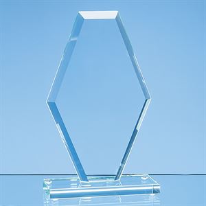 Jade Glass Bevelled Edge Clipped Diamond Award - TL20