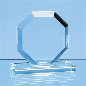 Jade Glass Bevelled Edge Octagon Award - TL26