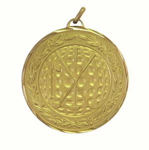 Gold Premium Classic Golf Medal (size: 50mm) - 9654F