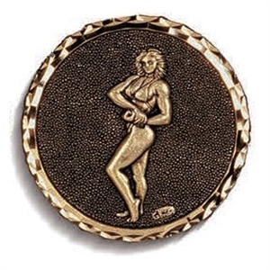 Gold High Relief Female Body Building Medal - 266.56.G