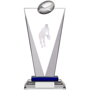 Pinnacle Glass Rugby Plaque - GLM51