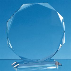 Clear Glass Facetted Octagon Award - FC126/7