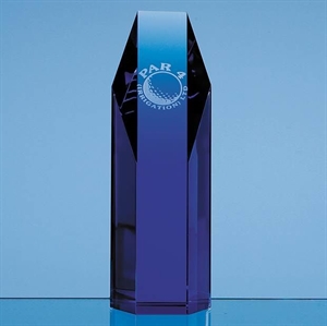 Sapphire Blue Optical Crystal Hexagon Award - SY2026