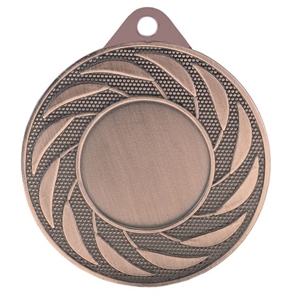 Bronze Impact Budget Radial Medals with Ribbons & Logo Inserts (50mm) Minimum 100 - M9312.27/SET100 Bronze