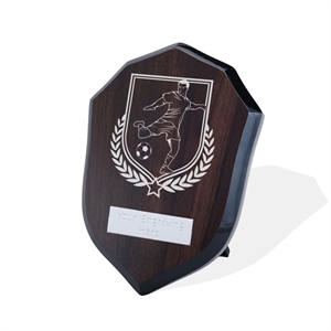 Britannia Male Football Player Walnut Shield - AFWS31FOOT2