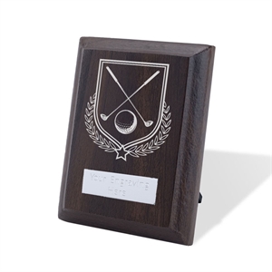 Britannia Golf Walnut Plaque - AFFWP6-GOLF5