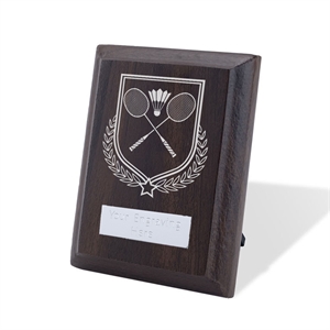 Britannia Badminton Walnut Plaque - AFFWP6-BAD3