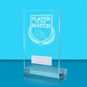 Achievement Football Player of the Match Glass Award - AFG024-FOOT12