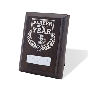 Britannia Football Player of the Year Walnut Plaque - AFFWP6-FOOT17