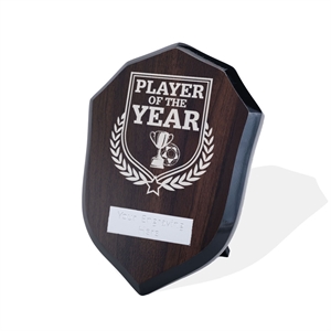 Britannia Football Player of the Year Walnut Shield - AFWS31FOOT16