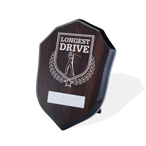 Britannia Golf Longest Drive Walnut Shield - AFWS31GOLF13