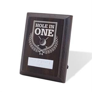 Britannia Golf Hole in One Walnut Plaque - AFFWP6-GOLF15