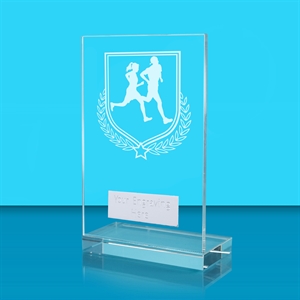 Achievement Running Glass Award - AFG024-ATH5 White