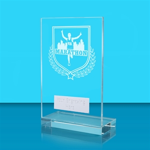 Achievement Marathon Glass Award - AFG024-ATH13 White
