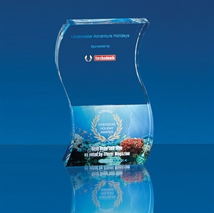 Optical Crystal Freestanding Wave Award - FC160