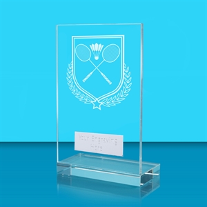 Achievement Badminton Glass Award - AFG024-BAD3