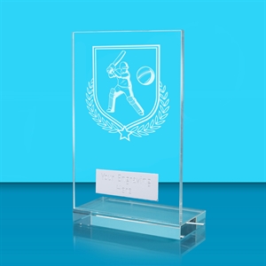 Achievement Cricket Batsman Glass Award - AFG024-CRIC1