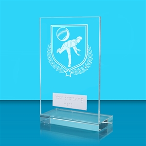 Achievement Cricket Bowler Glass Award - AFG024-CRIC4