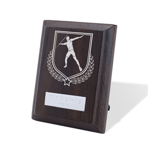 Britannia Athletics Javelin Walnut Plaque - AFFWP6-ATH10 White