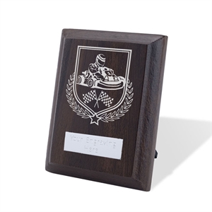 Britannia Go Karting Walnut Plaque - AFFWP6-MC2