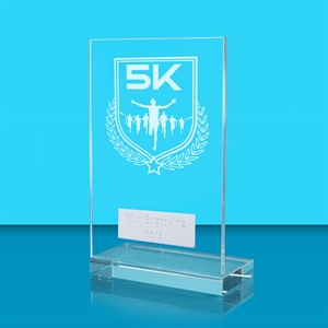 Achievement 5K Run Glass Award - AFG024-ATH11 White