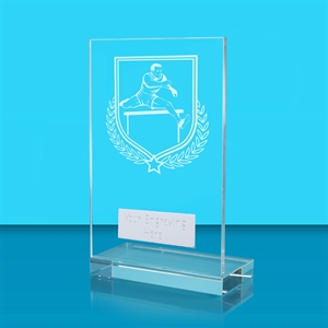 Achievement Athletics Hurdles Glass Award - AFG024-ATH6 White