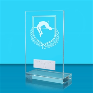 Achievement Athletics High Jump Glass Award - AFG024-ATH8 White