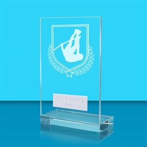 Achievement Athletics Pole Vault Glass Award - AFG024-ATH9 White