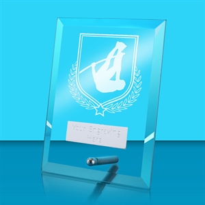 Harlow Athletics Pole Vault Glass Award - AFG013-ATH9 White