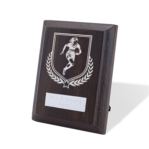 Britannia Women's Rugby Player Walnut Plaque - AFFWP6-RUG5