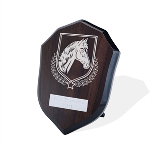 Britannia Equestrian Walnut Shield - AFWS31-EQU1