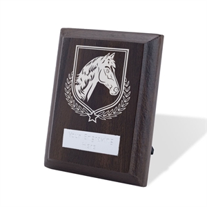 Britannia Equestrian Walnut Plaque - AFFWP6-EQU1