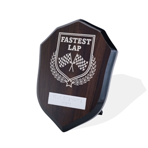 Britannia Motorsport Fastest Lap Walnut Shield - AFWS31-MC13