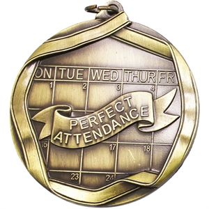 Cinta Perfect Attendance Medal - MS660AG Gold