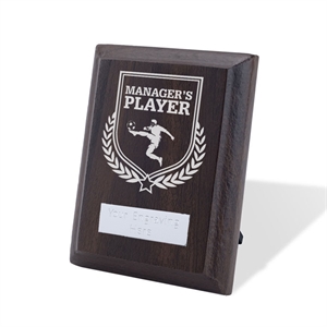 Britannia Football Managers Player Walnut Plaque - AFFWP6-FOOT21