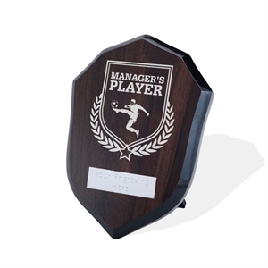 Britannia Football Managers Player Walnut Shield - AFWS31FOOT21