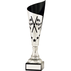 Laser Cut Silver & Black Chequered Flag Award - 2071