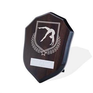 Britannia Female Gymnastics Walnut Shield - AFWS31-GYM1