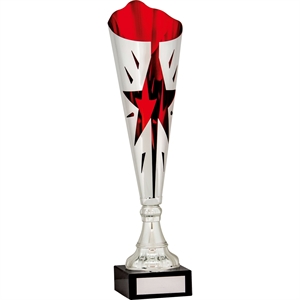 Victory Star Trophy Cup Silver & Red - 1698