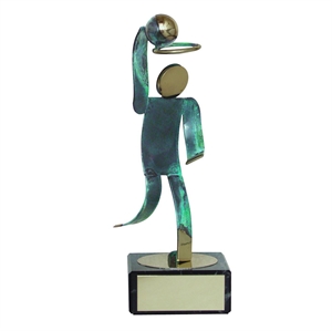 Basketball Green Figure Handmade Metal Trophy - 600 BA