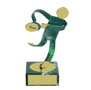 Rugby Green Figure Handmade Metal Trophy - 600 RU