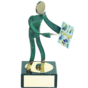 Artist Green Figure Handmade Metal Trophy - 600 PN