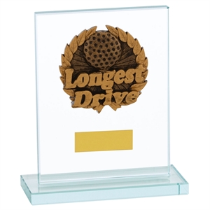 Wreath Longest Drive Jade Glass Golf Award - 2304B