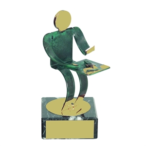 Domino Playing Green Figure Handmade Metal Trophy - 600 DO