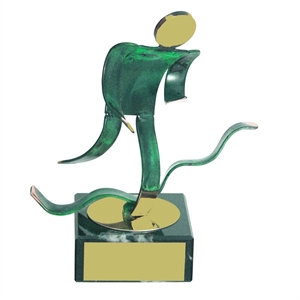 Duathlon Green Figure Handmade Metal Trophy - 600 DU