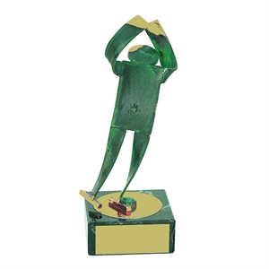 Ice Skating Green Figure Handmade Metal Trophy - 600 PM