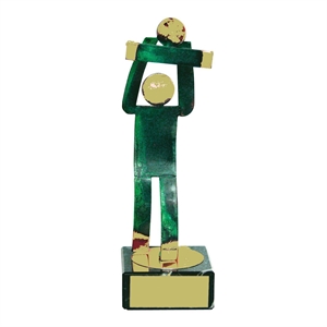 Volleyball Green Figure Handmade Metal Trophy - 600 VO