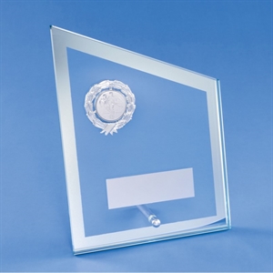 Fiona Curved Glass Award with logo insert - 1835